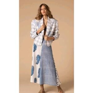 NWT Alix Of Bohemia Quilted Oversized Kefa Patch Jacket Blazer Size XS Boho